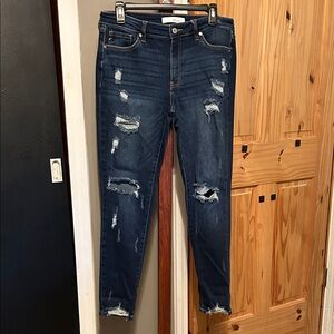 KanCan Dark Blue Ripped Skinny Jeans